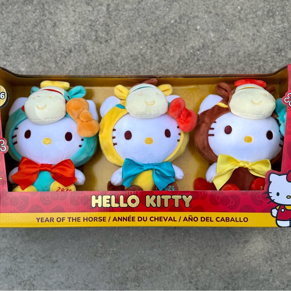 Hello Kitty Year Of The Horse 2026 - 3 Plushie Set (Limited Edition)